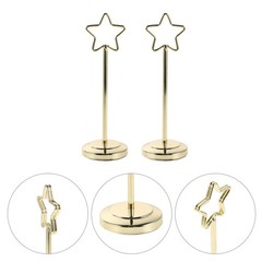2Pcs Reusable Gold Metal Star Table Number Holders for Weddings and Parties