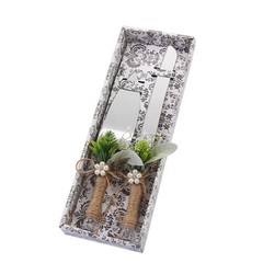 Rustic Style Stainless Steel Wedding Cake Knife and Serving Set Resin Plastic…