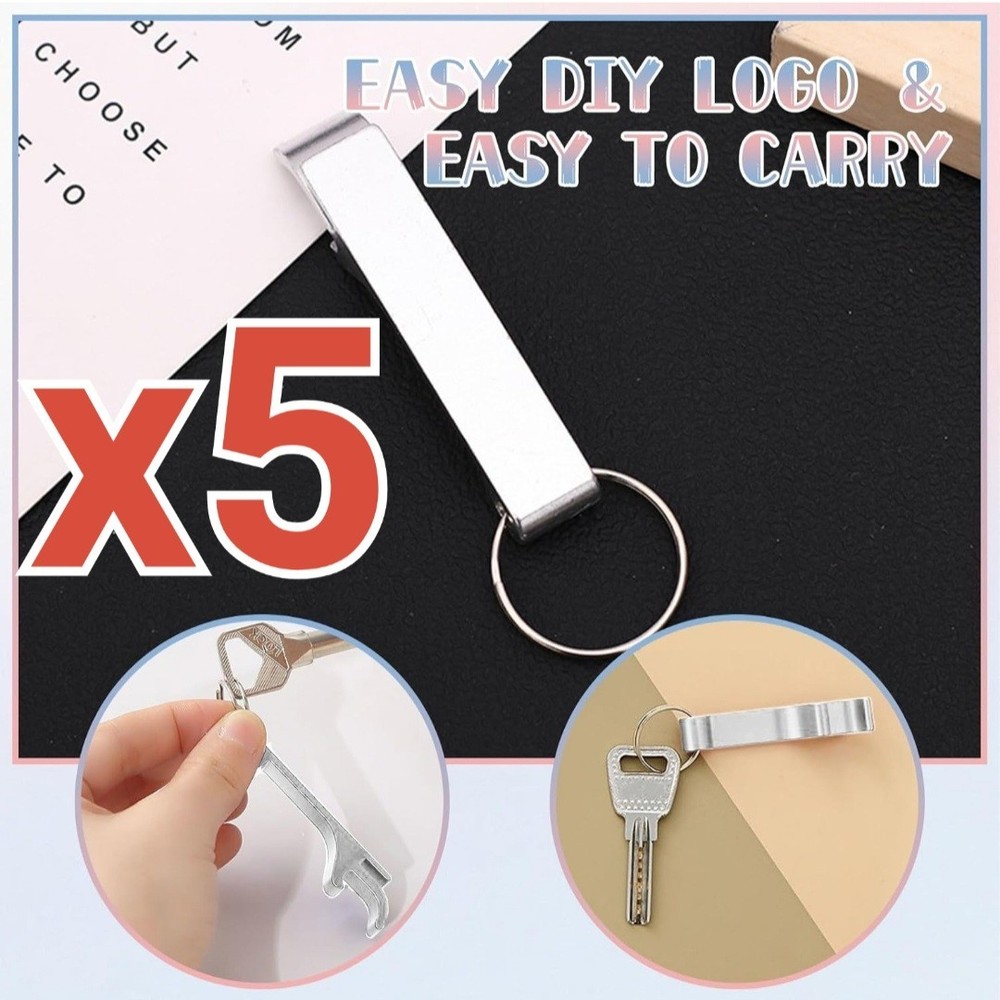 5 Pcs Bottle Opener Keychain Bulk Wedding Favors for Guests Aluminum BRAND NEW
