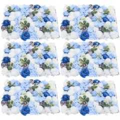 Silk Blue& White& Green 6 Pcs 23.62*15.74in Artificial Flowers Wall Decoration