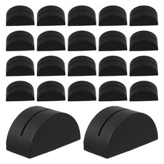 24Pcs Elegant Wood Place Card Holders Black Semi Circle Wedding Signs