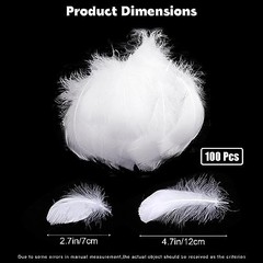 100Pcs White Goose Feathers – 3-5inches Natural White Feathers for DIY Crafts