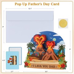 Musical Father’s Day Card – I Lava You 3D Pop Up Fathers Day Card with Lights…
