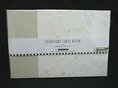 Rag & Bone Bindery Handbound Signature GUEST BOOK Tan White Floral 360 Names