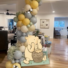 131PCS Classic Winnie Baby Shower Birthday Decorations Large Winnie Coroplast…
