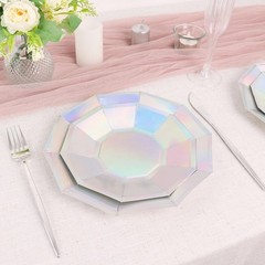 25 Iridescent 7″ Salad Paper Plates Party Disposable Wedding Tableware
