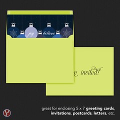 A7 Envelopes, 5 1/4″ x 7 1/4″, Ultra Lime, Square Flap, 24w (90gsm), 100 Qty
