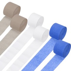Crepe Paper Streamers 6 Rolls 492ft (Brown/White/Bright Blue)