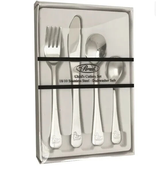 Children’s 4 Piece Stainless Steel Cutlery Set DUCK