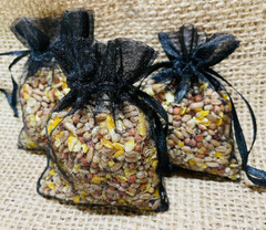 50 Black Birdseed Bags, Organic Wedding Toss , All Natural, Eco-friendly
