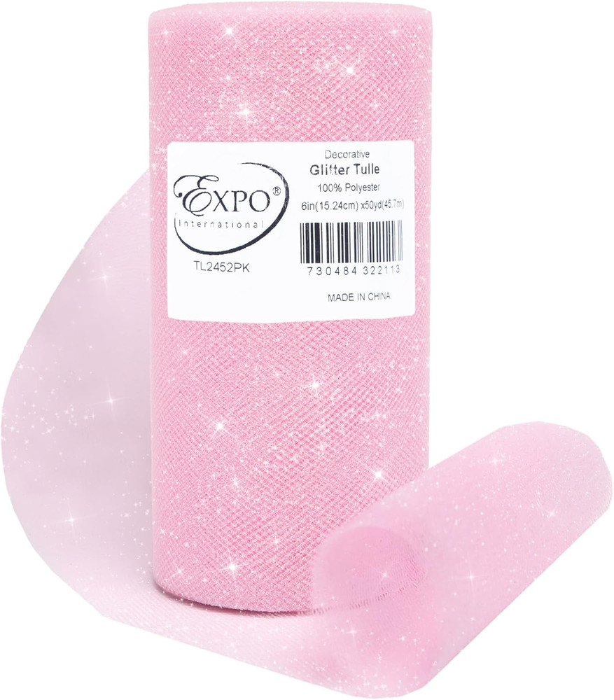 Decorative Fancy Foil Polka Dot Tulle, Roll/Spool of 6” X 50 Yards, Lightweight