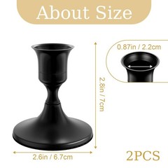 zeochyni Black Taper Candle Holders Set of 2, Vintage Metal