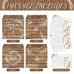 Pajean 50 Pcs Share a 10 x 15 cm (cards), 19 x 19 x 19 (box), Wood Color
