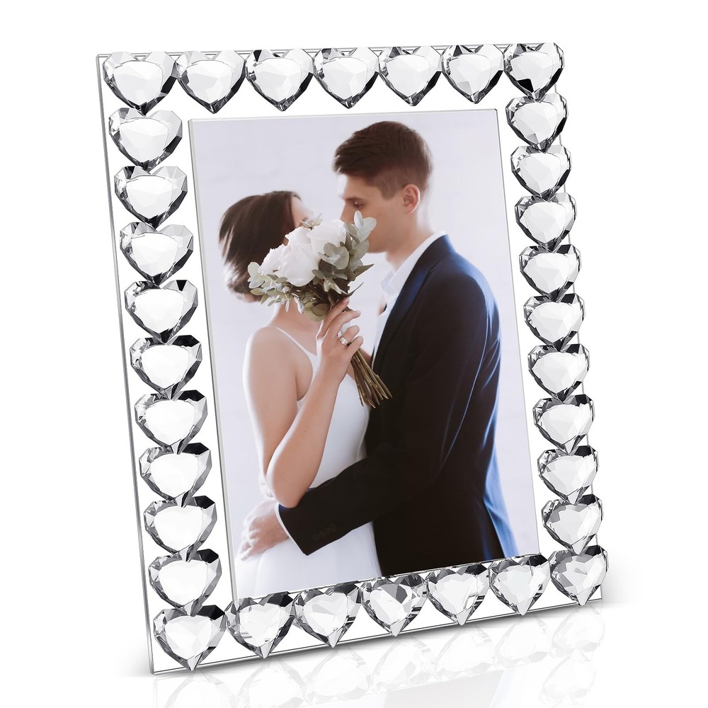 5×7 Inches Crystal Picture Frame Standing Clear Wedding Photo Frame for Home …