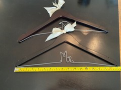 Mr & Mrs Hanger Set – Dark Wood & Metal – Weddings