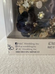 A&C Faux Flower Wedding/Quinceañera Bouquet Brand New In Box Navy And Gold