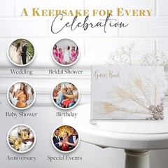 Peacock Ostrich Feather Wedding Guestbook Bling Pen Memories Album Sign In New