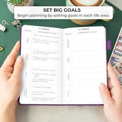 Pocket Planner Weekly – Undated Monthly Goal Pocket size (3.7″ x 6.7″) Purple
