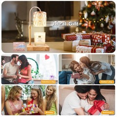 Candle Warmer Lamp with 3 Bulbs, Adjustable Height Dimmable 1pack, Amber