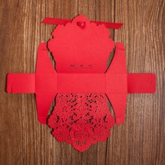 50PCS Red Lace Paper Box for Party Gift Wedding Favors Candy Box Jewelry Packing