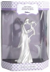 The First Kiss Wilton Wedding Anniversary Cake Topper Shimmer White 202-9417