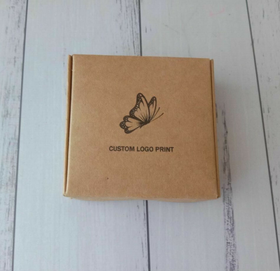 300 Kraft Paper Boxes Business Logo Print Gift Soap Jewelry chocolate Cookie Box