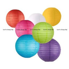 12x Round 18″ Paper Lanterns Lamp Wedding Birthday Party Floral Event LED Light
