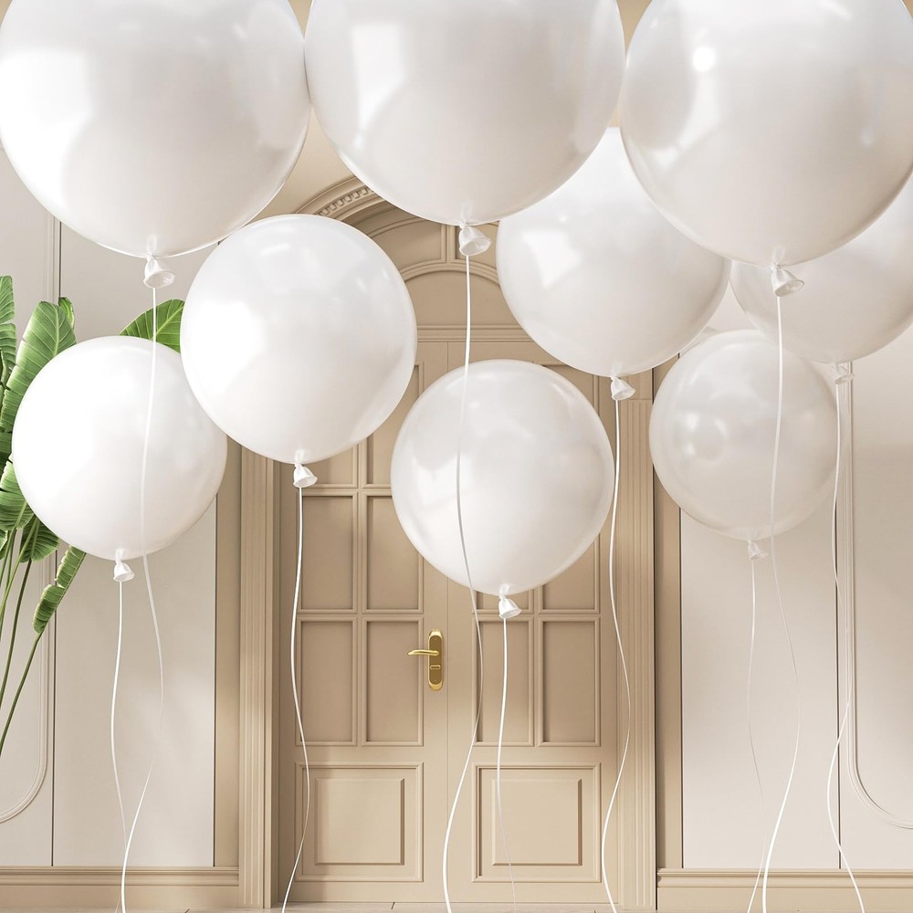 Adoinby 20 Large White Balloons, 24 Inch Jumbo Thick Giant 24 inch,