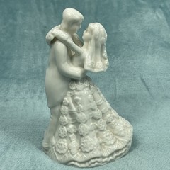 Bride Groom Wedding Cake Topper Dancing Couple White Porcelain Figurine 5.5″
