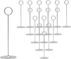Urban Deco 16 Pieces Table Card Holder 8 inches Silver Place Steel Card holders