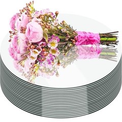18PCS Round Mirror Tray for Table Centerpieces No Glass Acrylic 10inch/25cm