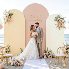 Boho Arch Backdrop Cover 7.2FT 6.6FT 7.2FT, 6.6FT, 6FT Nude Champagne and Cream