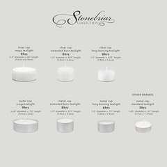 Stonebriar 48-Pk White Unscented Smokeless 8-Hr Clear Cup Tea Light Candles