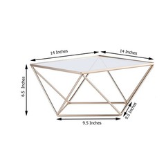 14″ Gold Clear Metal Glass Geometric Cake Stand Wedding Party Events Decorations