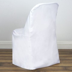 100 WHITE Polyester FOLDING CHAIR COVERS Wedding Party Banquet Event Decorations