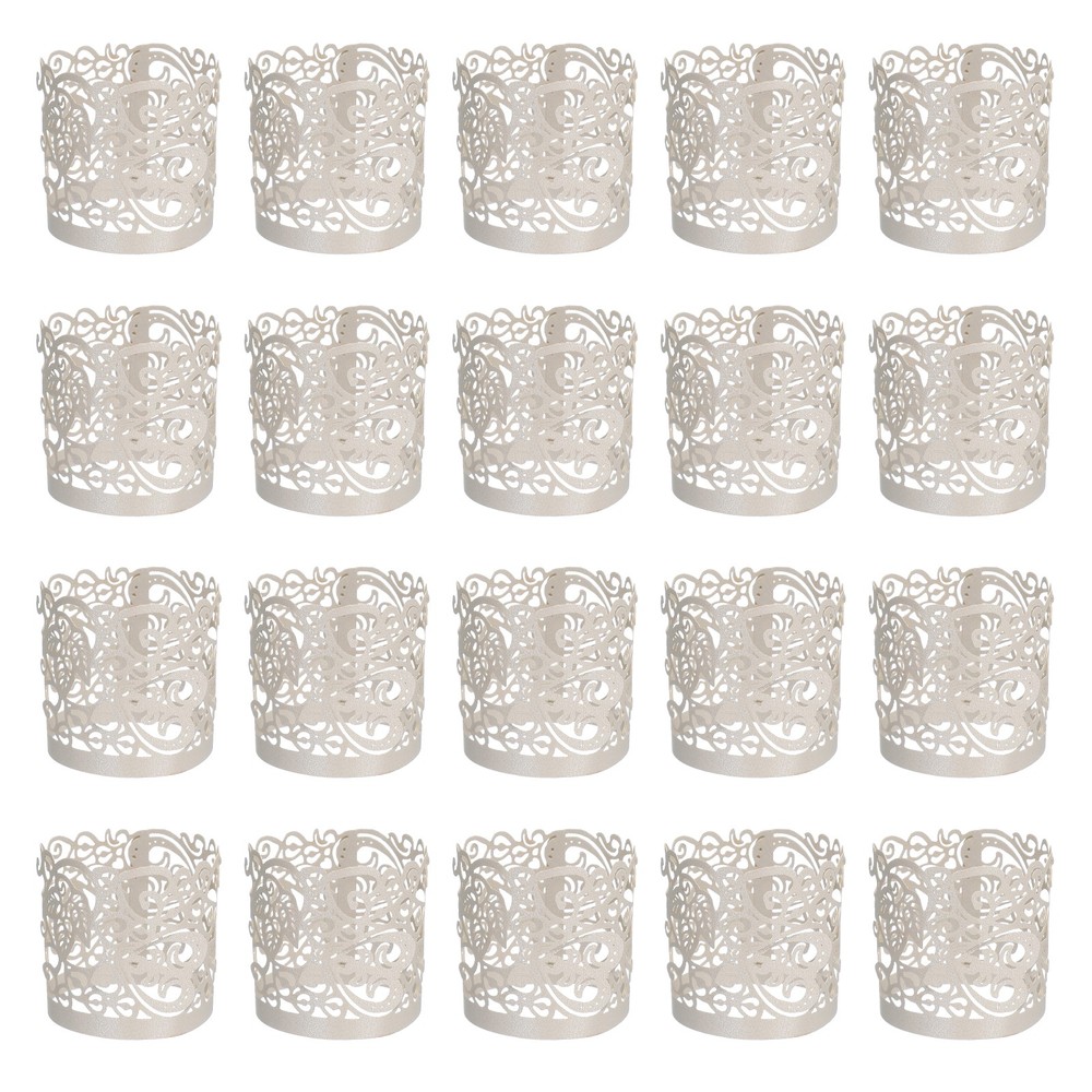25Pcs Candle Wraps Decorate Tea Light Wrap for Party Decoration, Silver