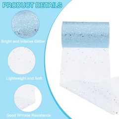 Tulle Fabric Rolls 6″ by 50 Yards Fabric Spool Tulle for DIY, Sky Blue
