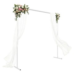 Square Freestanding Wedding Arch Backdrop Metal Frame 2 × 2 m White