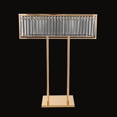 2pcs Crystal Flower Stand Rectangular Wedding Gold Centerpieces Stand 90*70cm