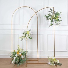 7 ft GOLD Half Moon Metal Floral Display Frame Arch Backdrop STAND Party Events