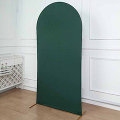 7 ft HUNTER GREEN Matte Fitted Spandex Round Top Arch Backdrop STAND COVER Party