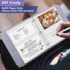 Photo Album Refill Pages for 3 Ring Binder, 50 Sheets/100 Pages Self Adhesive…