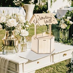 OurWarm Wishing Well Wedding Card Box for Reception, Wood Gift wood