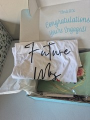 The Bride Box Bridal Wedding Favor Set: Tumbler, T-Shirt, Planner, Notebook