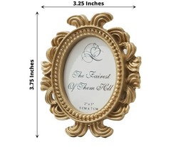 Balsa Circle 4 Gold 4″ Mini Baroque Oval Picture Frames Party Wedding Favors Tab