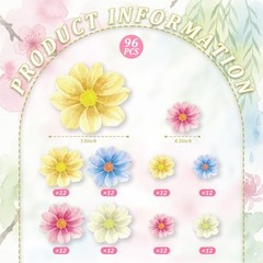 96 Pcs Disposable Floral Paper Placemats and Coasters Set Floral Table Place