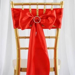 10 Red Satin CHAIR SASHES Ties Bows Wedding Ceremony Reception Decorations
