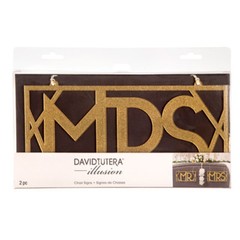 DAVID TUTERA™ MR AND MRS GOLD GLITTER CHAIR SIGNS – 2 PIECES