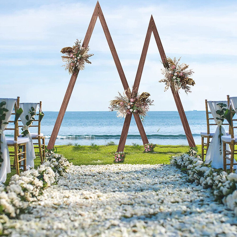 Set of 2 Wooden Wedding Arches Outdoor Indoor Held Wedding Boho Bridal Backdrop