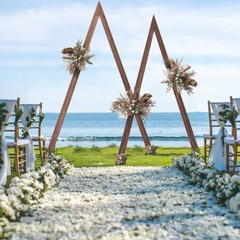 Set of 2 Wooden Wedding Arches Outdoor Indoor Held Wedding Boho Bridal Backdrop